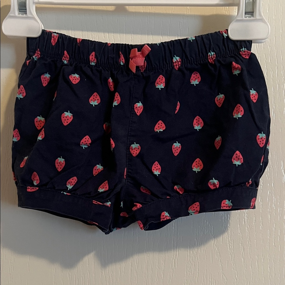 Child of Mine by Carter’s Girls Navy Shorts with Pink Strawberry Print 18M